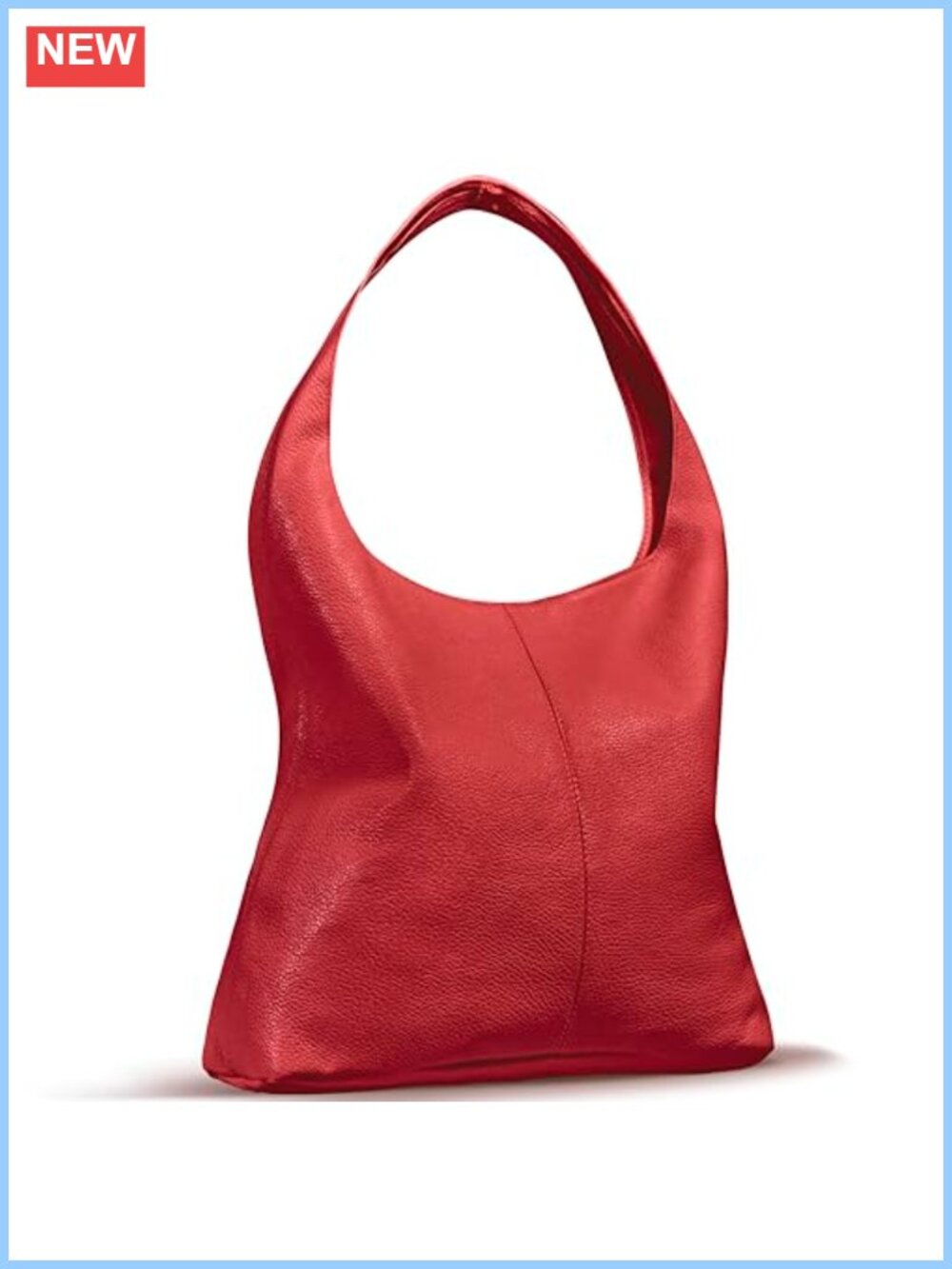 Full-Grain Leather Hobo Handbag Large Slouchy Shoulder Bag